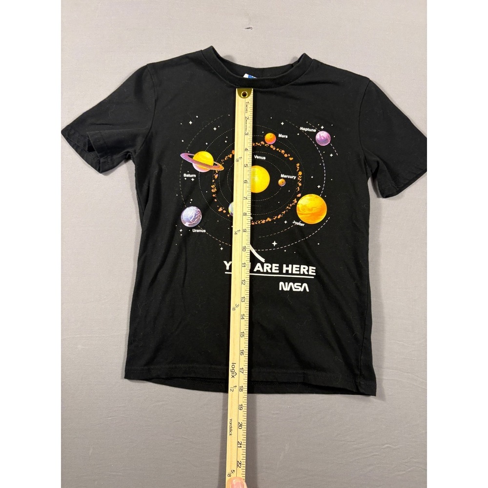 NASA Boys You Are Here Solar System Graphic T-Shirt Black Size 8 16HGT0188 - Picture 5 of 8